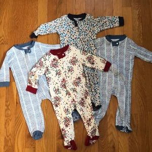 Four Burt’s Bees Loose Fit Sleep suits (3-6 month)